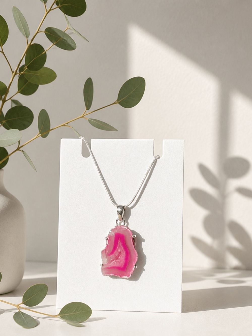 NEW! Pink Geode Druzy Necklace